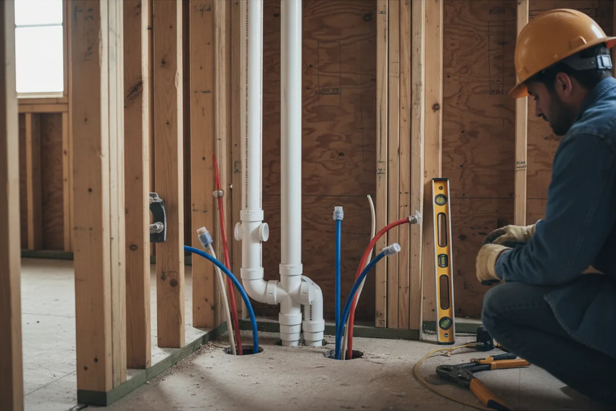 Drain and supply rough-in during Leak Detection in Valrico